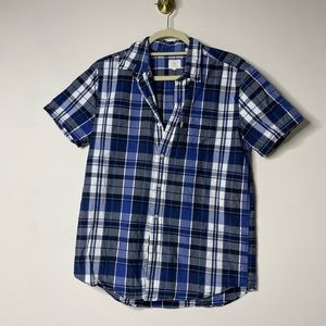 Levi's Blue Plaid SS Button Down Men's Medium